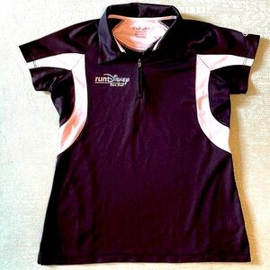 Disney Champion Double Dry size S run Disney Race Staff zip neck collared shirt